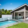 Indoor living room stainless steel glass deck post base plate spigot