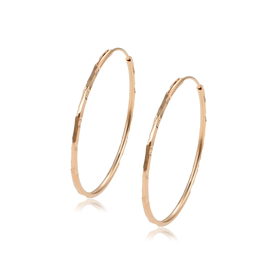 

97210 Xuping new arrival ladies jewelry simple design rose gold plated big hoop earrings, N/a