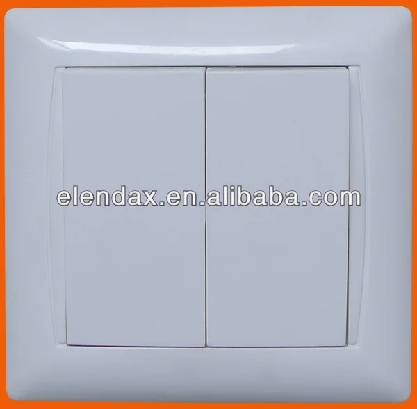 European style flush mounting two gang one way light switch (F6002)