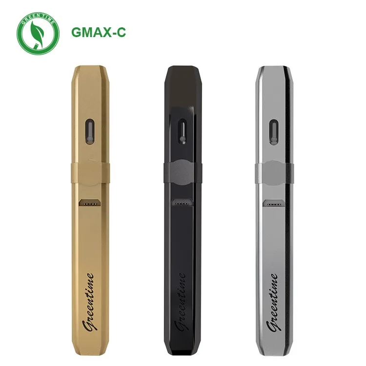 

2019 Greentime New disposable e cigarette free sample rechargeable cbd oil vape pen, White/black/gold (oem)