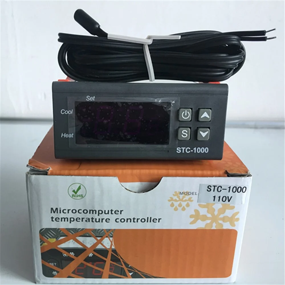 Светодиодный цифровой Температура контроллер STC-1000 110V-220VAC 10A два реле выход термостат нагреватель и кулер терморегулятор
