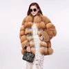 New arrival red fox and silver fox fur mantle warm popular wholesale ladies fur coat