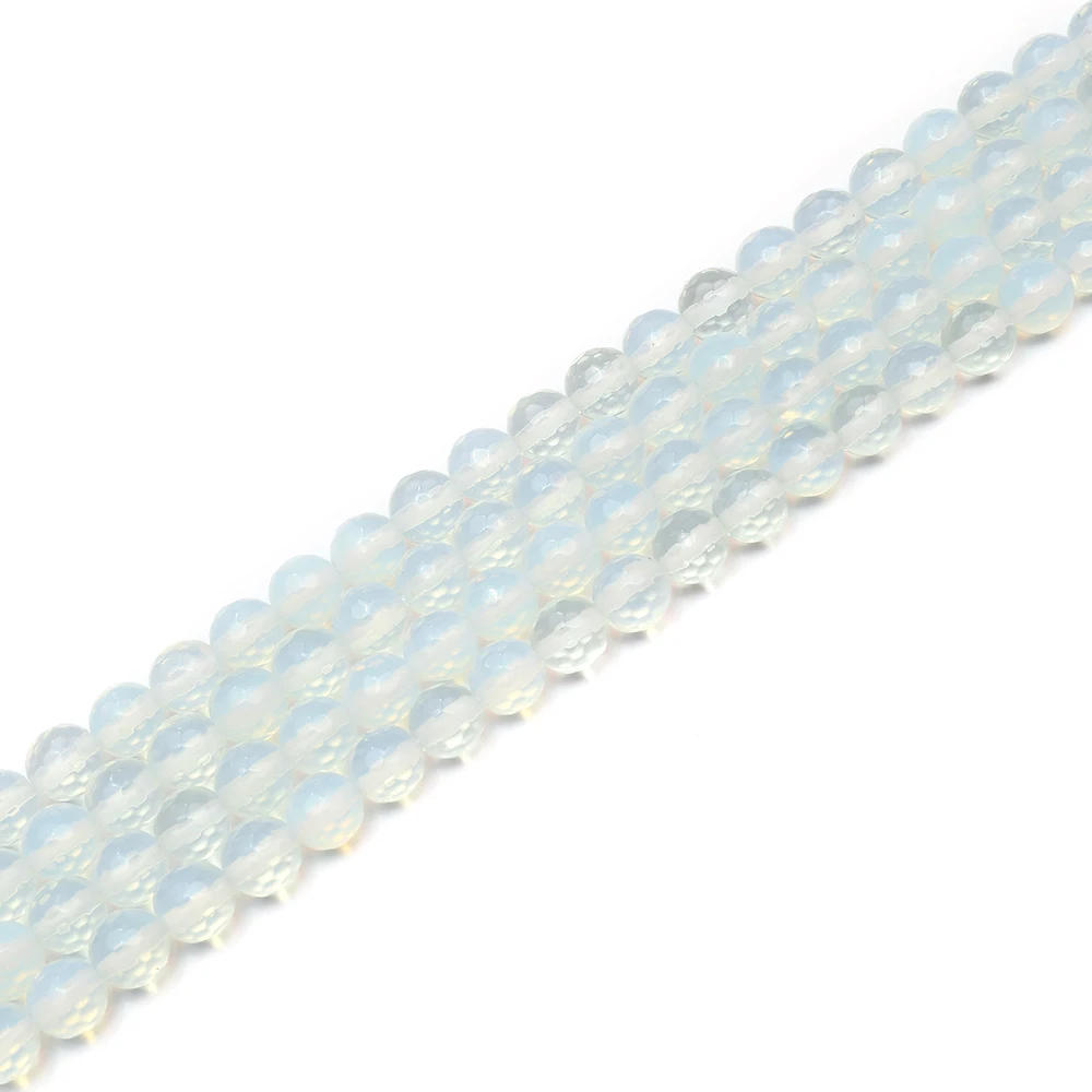 

Wholesale Sold by Strand Opal Beads 4mm 6mm 8mm 10mm 12mm 14mm Faceted Matte Opalite Beads