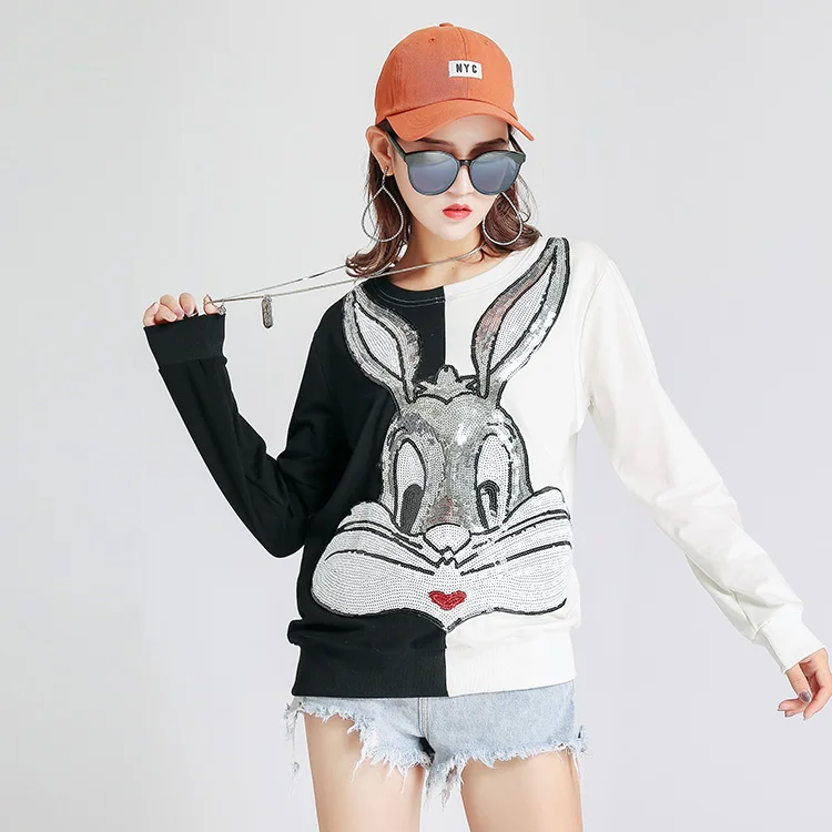 

2018 Yativi sequin sweatshirt bugs bunny cartoon fashion high quality for women girls and ladies