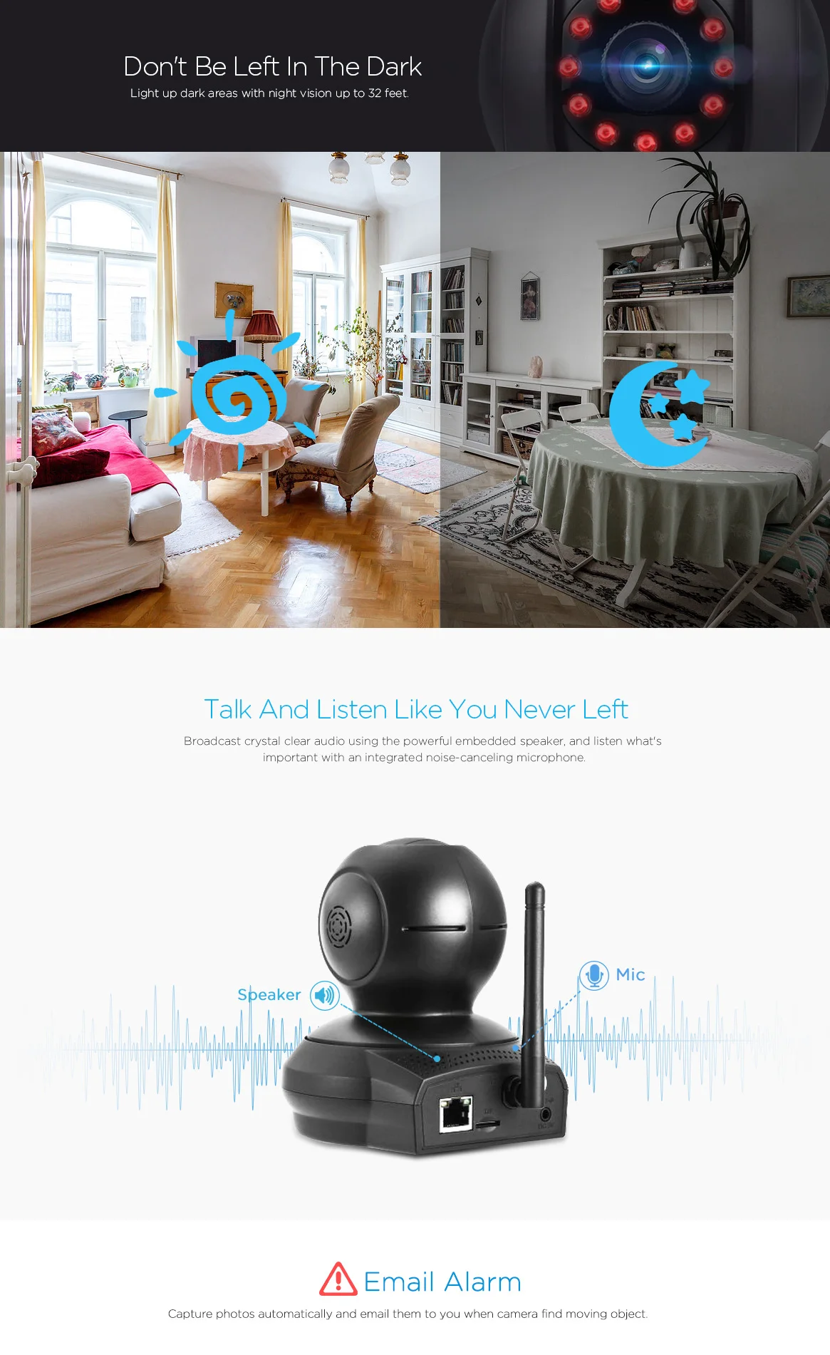 2.0MP Sricam Wireless 1080P IP Camera WiFi Home Security Surveillance Camera