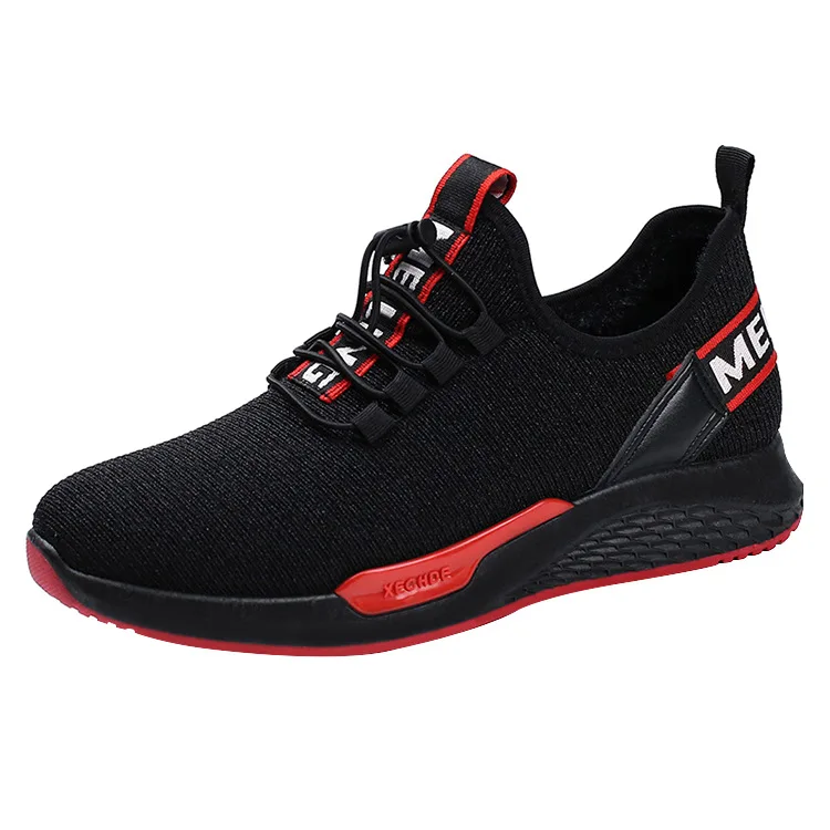 

Lace up Latest Fashion Design Black Shoes Men Casual Canvas Shoes and Sneakers, Black/red