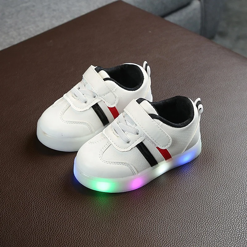 

New Brand Child Luminous Sneakers Kids Light Shoes LED, Red, green, black, pink