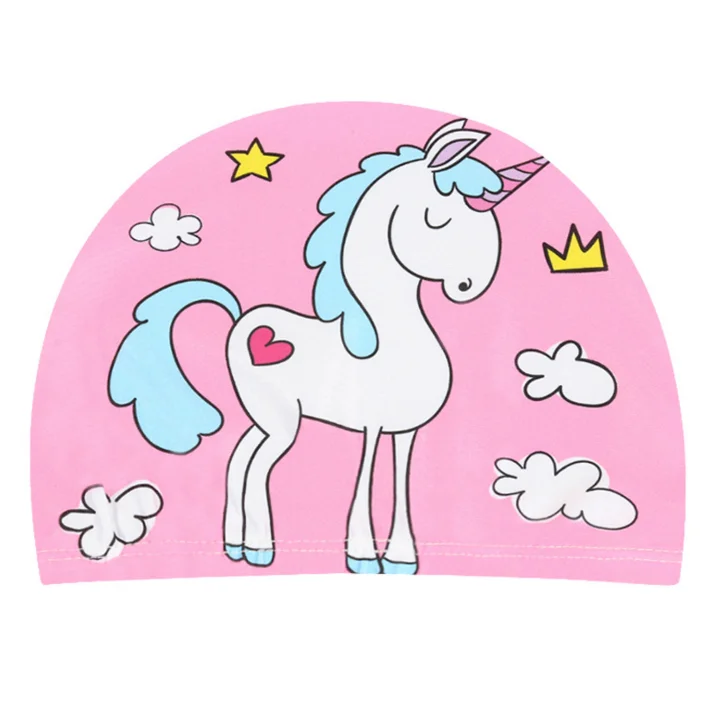 

Kids Unicorn Swim Cap High Elastic Waterproof Swim Bath Cap Cute Cartoon Style Swim Hat for Boys and Girls