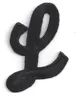 SCRIPT LETTERS - Black Script 2" Letter "L" - Iron On Embroidered Applique
