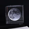 Unique Design K9 Crystal Glass Cube 3D Laser Engraving Moon for Decoration Gift