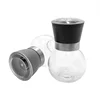 Wholesale Spherical Shape Cylindrical head manual Pepper grinder Stainless Steel Glass bottle Pepper & Salt Mill with Stand