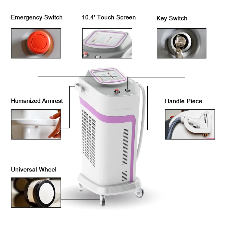 Alma Soprano ICE Platinum 808nm Laser Diode Hair Removal / Medical CE Approved 755nm 808nm 1064nm Laser Hair Removal Machine