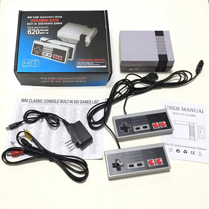 

Game Console with 500/620 Classic Games Mini Tv Handheld Family Recreation Video Game Console