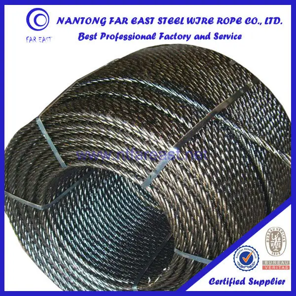 Black Grease Wire Rope 6*19s+fc,Steel Wire Rope With Black Grease