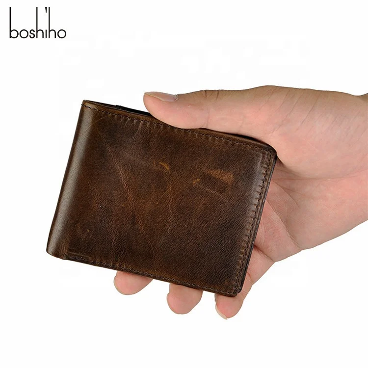 

Boshiho High quality Short Leather Wallet Wholesale Rfid Blocking Pocket Card Holder Pu Leather Mens Purses Slim Wallet For Men, Black and customized