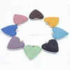 Wholesale natural Lava volcanic gem heart love with rhodium plated copper pendant