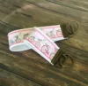 Newest cheap custom printing multi color cotton webbing material hand wrist lanyard key ring sublimation key chain