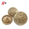 Eco friendly nickel free fancy shiny plating 18mm round custom made gold metal sewing shank shirt button