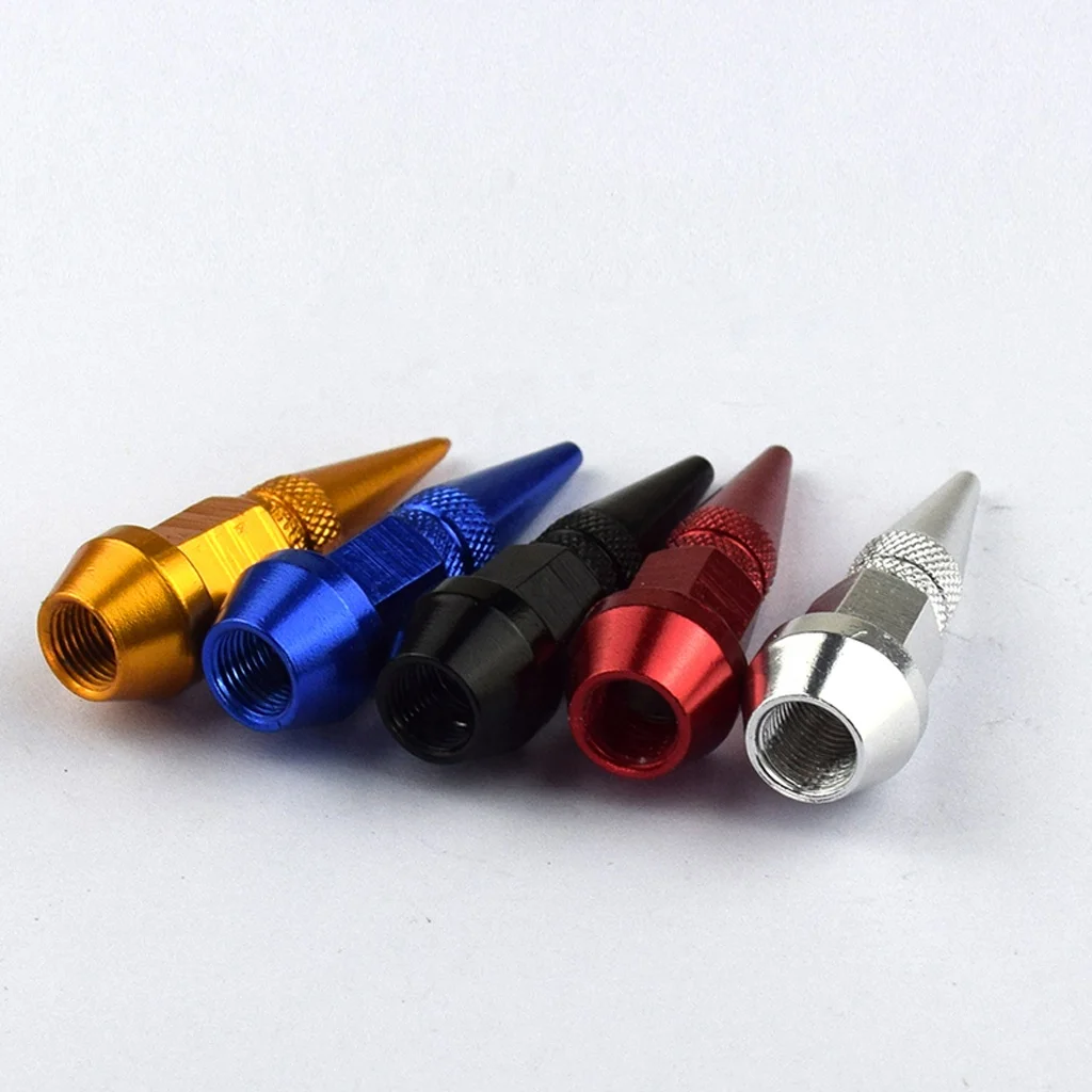 car racing  45mm aluminum spiked wheel type tire valve stem cap air dust caps