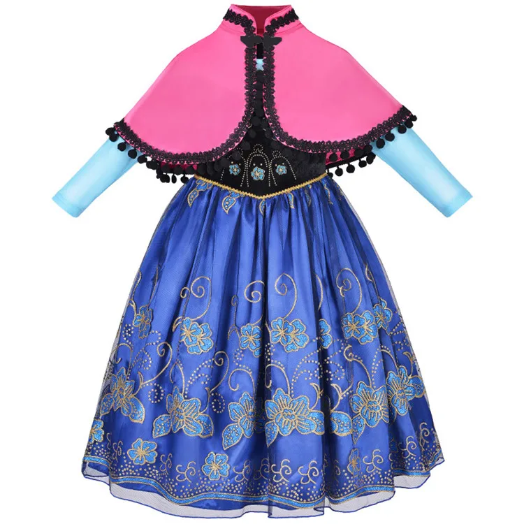 

Kid Frozen Princess Anna Dress Christmas Costume Baby Girl Party Dress Children cosplay costume