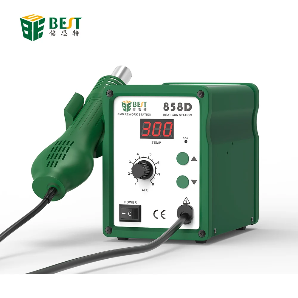 

BEST 858D Digital Lead-free Heat Soldering Welding Machine And Heat Hot Air Gun Rework Desoldering Station