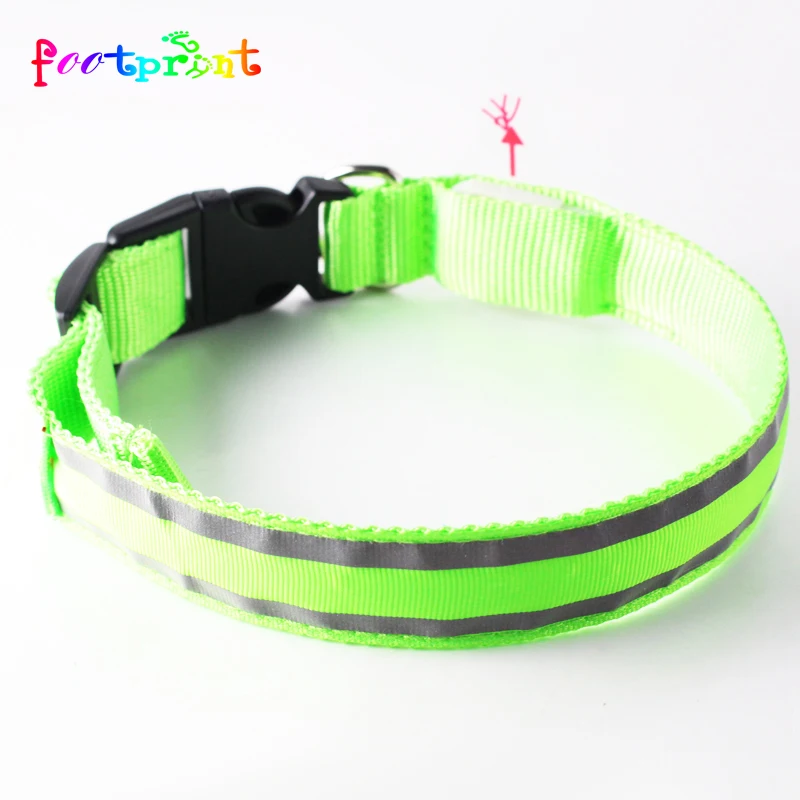 

heated LED personalized nylon dog collar necklace