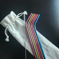 

6mm Food grade aluminum straw stainless steel drinking straw with various colors bulk order