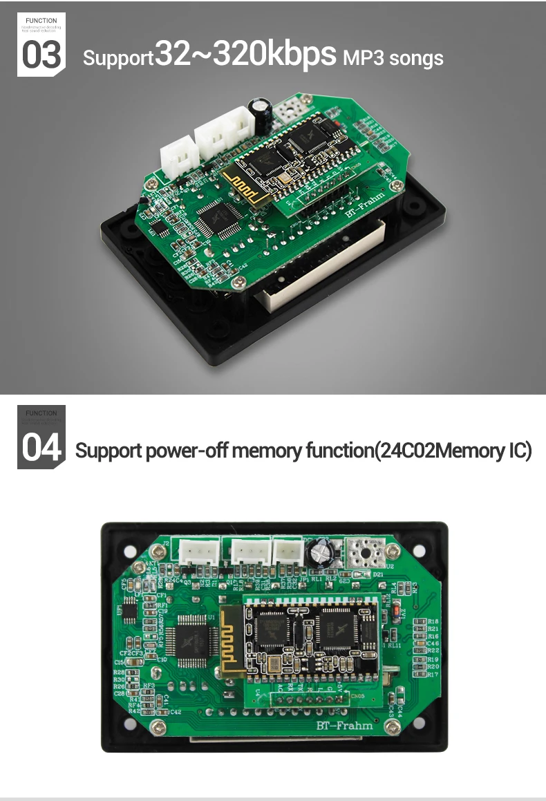 Bluetooth Usb Sd Card Mp3 Module With Remote Control And Color Lights
