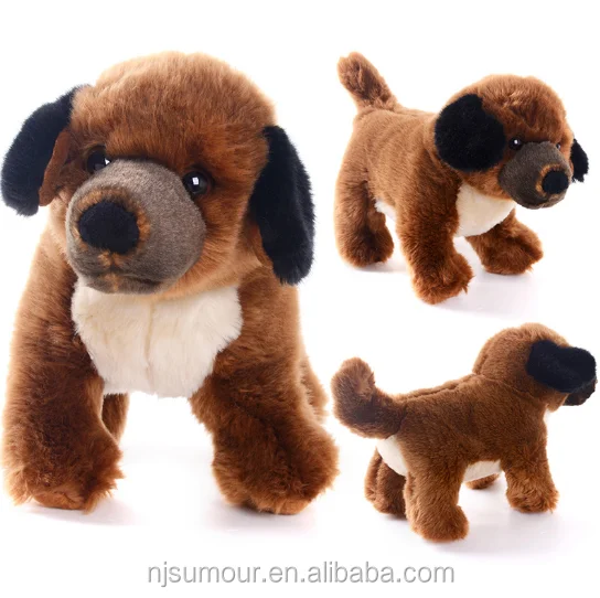 Pug Dog Soft Plush Cuddly Toy Dog Real Life Big Size New Tagged Brown UK 