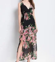 

Top selling sexy stretch women halter backless outdoor casual beach dress