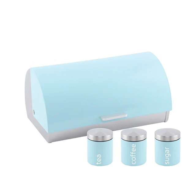 light blue tea coffee sugar canisters