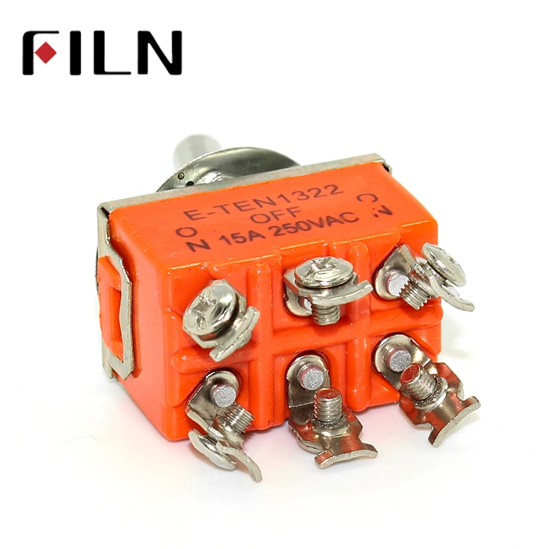 Details about   5sets Maintained Toggle Switch 1322 6Pin 3Position ON-OFF-ON DPDT 15A 250VAC Cap 