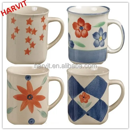 8oz Stoneware Mug/Wholesale Alibaba Hand Printing Ceramic Mugs/New Product Straight Coffee Tea Mug Cup
