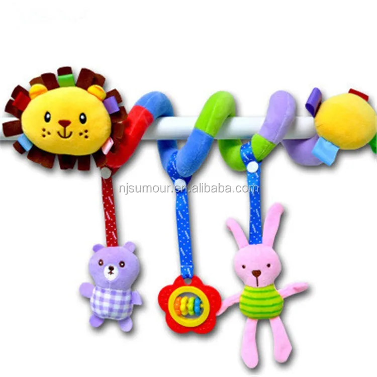 0 3 Years Spiral Baby Toy Plush Baby Crib Hanging Trolleys Rattles