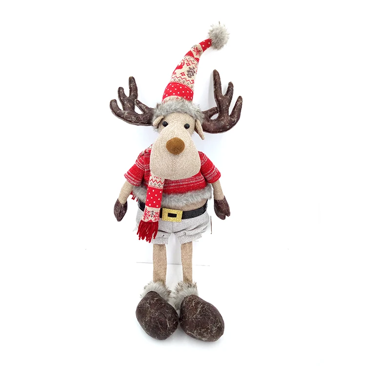 
Decorative Deer Textile Soft Plush 21 Inch Standing New Doll Holiday Time Decorations Big Christmas Reindeers 