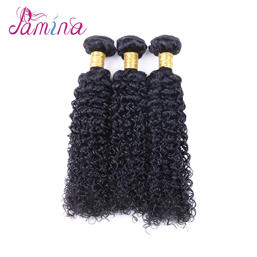 

Brazilian kinky curly deep curly Jerry curly natural color 8A Factory Virgin Natural Color Curly Hair Weaving bundles closure