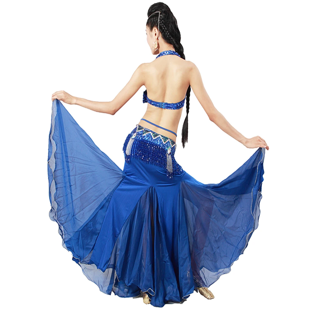 Royal Blue 3 Pieces Ladies Egyptian Belly Dance Outfit - Buy Belly ...