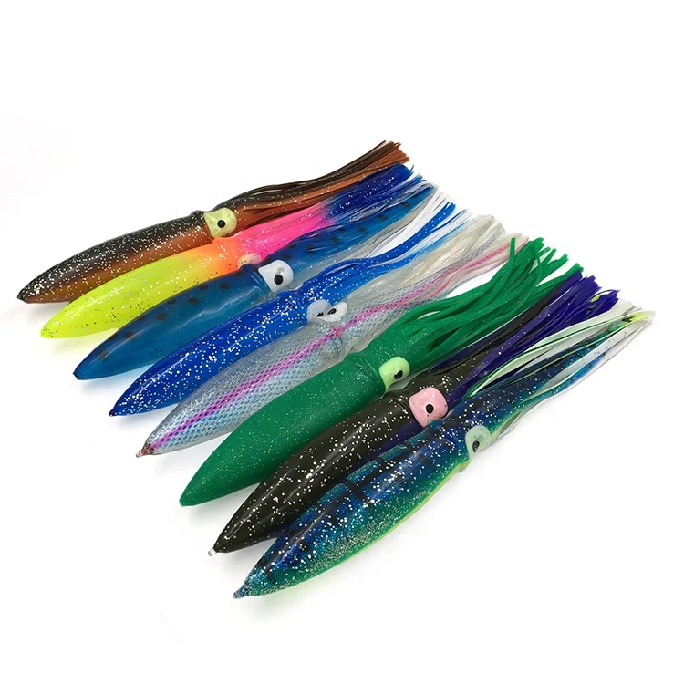 Soft Plastic Bulb Squid Fishing Lures Skirts 12inch Tuna Lure Squid