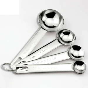 Image of 4-piece set stainless steel measuring spoon