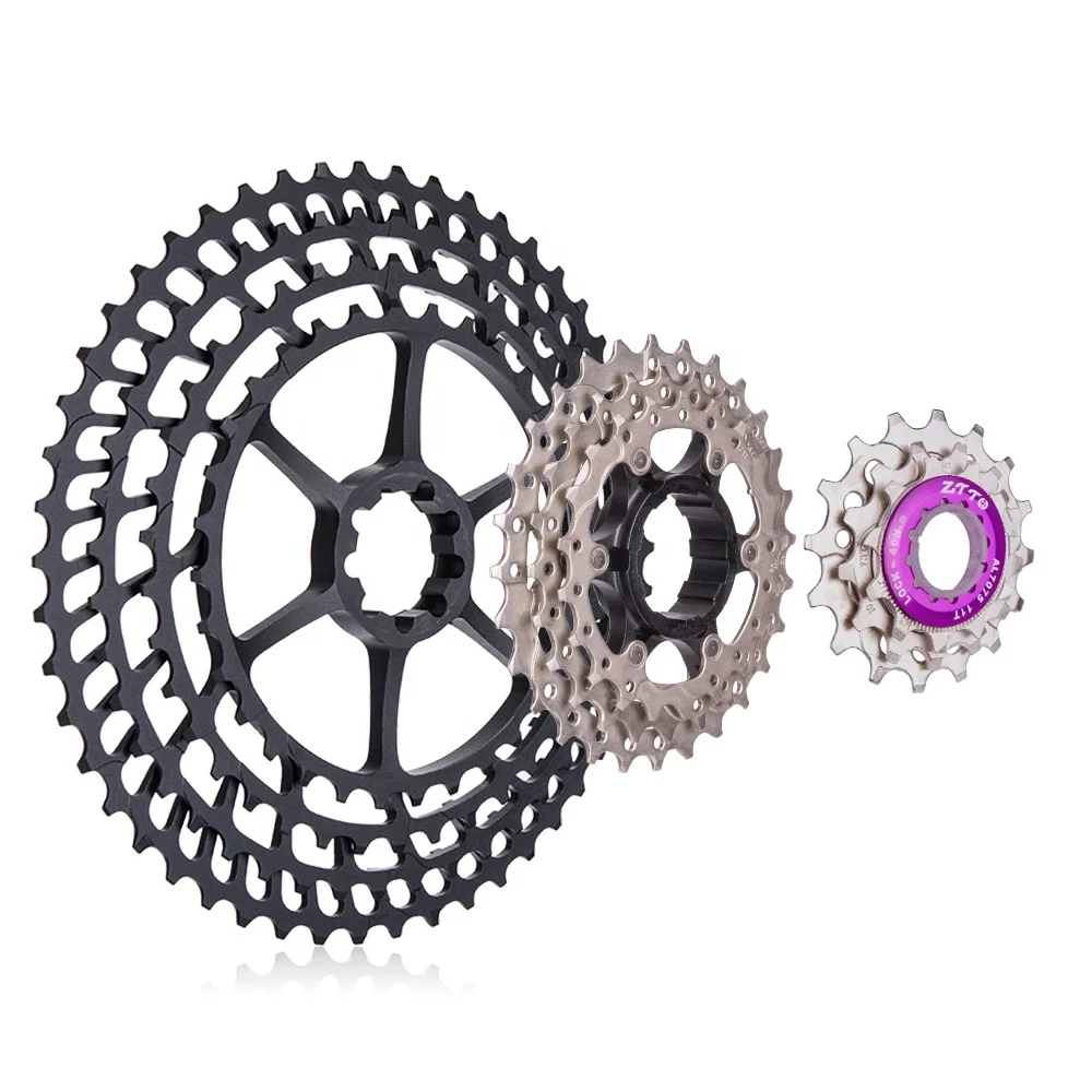 

ZTTO Mountain bicycle Cassette 10 Speed 11-50T SLR2 UltraLight Freewheel For M7000 m6000 10s 50T k7 360g CNC Freewheel, Black+silver