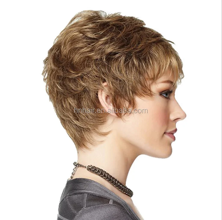 

wholesale short curly grey color synthetic wig ,medium cap,heavy density