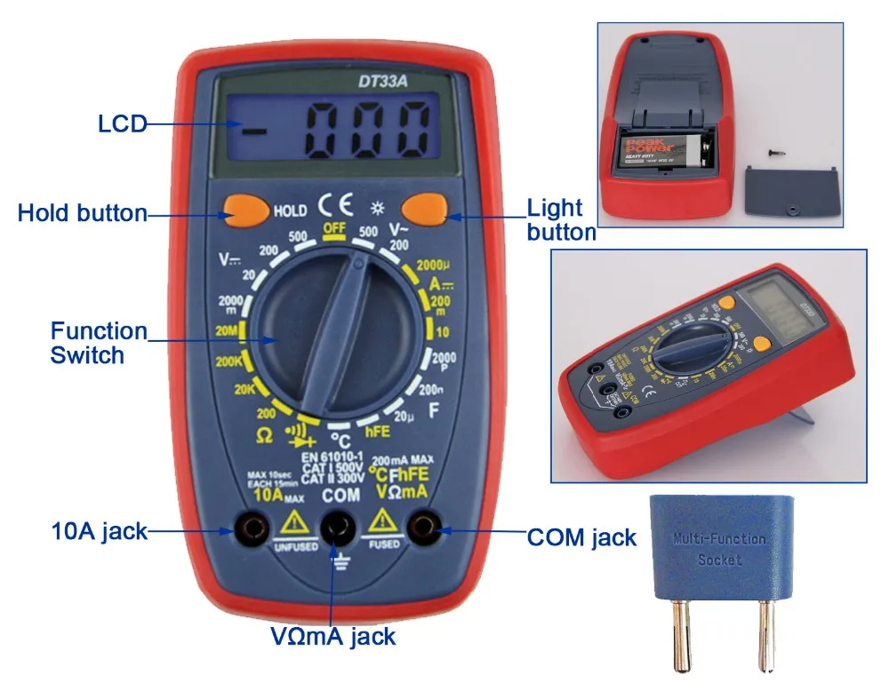 Digital Multimeter Dt33a With Capacitance Function Pocket-size - Buy ...