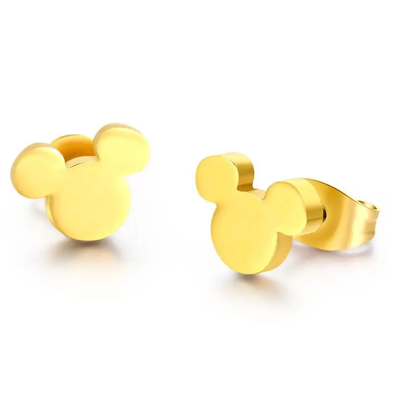 

Newest earrings in Europe mouse design with gold plated earrings for men&women