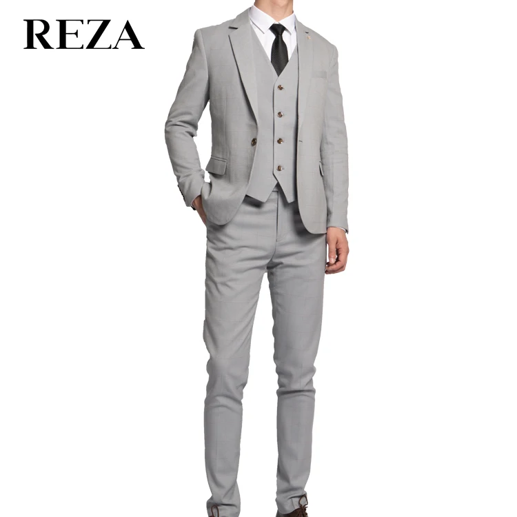 

High Quality Three Piece Grey Coat Pant Suit for Men, Gray or as your requires.