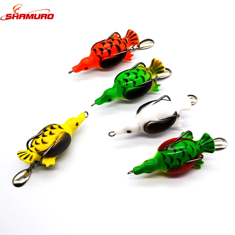 

Bionic Bait 6.5cm 13g 5 Bright-colors Soft Frog Lure Duck Fishing Lures, 5 colors