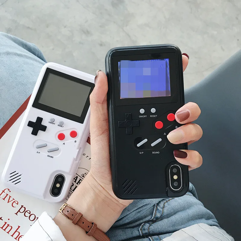 Colored Display with 36 Games Gameboy Case for iPhone X