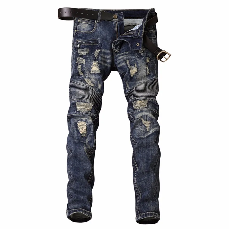 

Motorcycle jeans Pants Beggar clothes new fashion stretch men's jean, Customized color