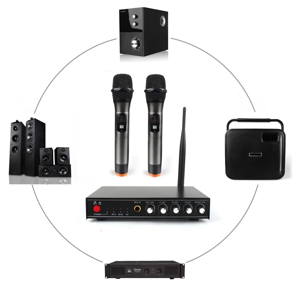 New Design dynamic High Sensitive UHF best wireless microphone  