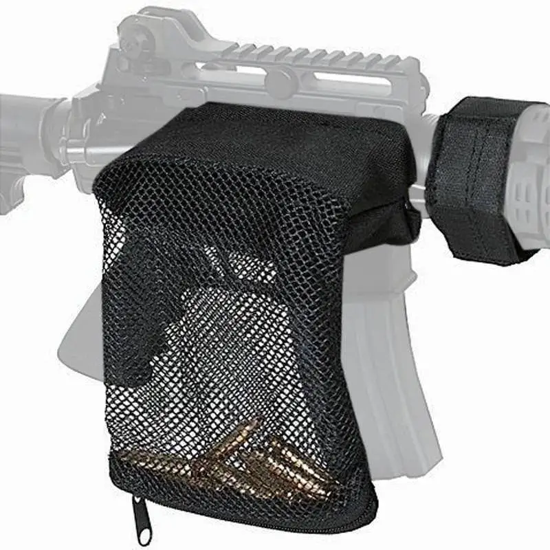 

Tactical 223 Zipperd Brass Shell Catcher Mesh Trap Bag Picatinny Weaver Rail