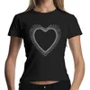 Rhinestone heart custom t-shirts drop ship